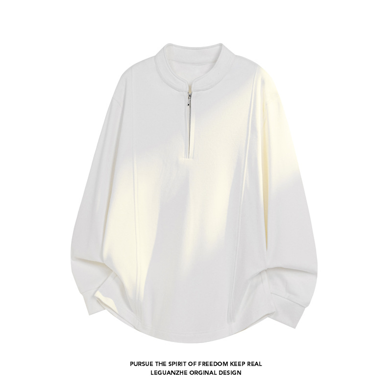 Cleanfit Deconstructed Half-zip Thermal Base S For Men, Autumn Winter Trendy Brand, Loose And Warm, Long-sleeved_voghion.com