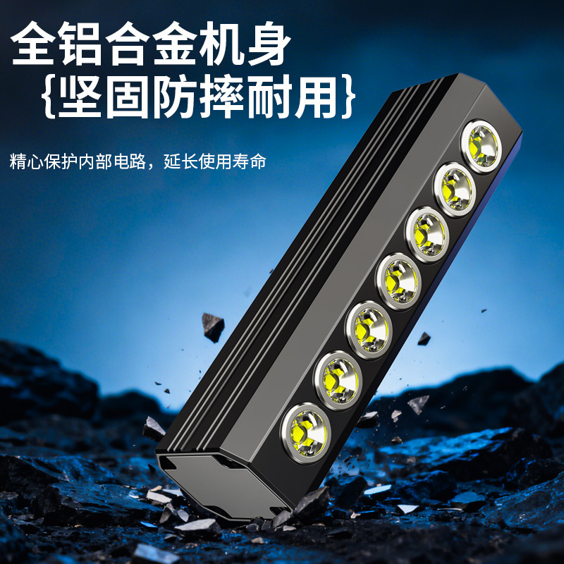 Luz de bicicleta de alto lumen con múltiples luces LED, luz de iluminación nocturna, luz de ciclismo, luz frontal de aleación de aluminio, equipo de ciclismo.