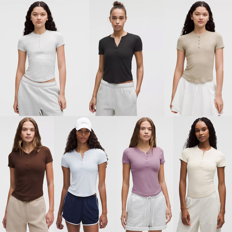 Holdtight Women's Short-Sleeved Modal Ribbed Henley Shirt Right Shoulder T-Shirt Slim Fit Top for Women Holdtight Women's Short-Sleeved Modal Ribbed Henley Shirt Right Shoulder T-Shirt Slim Fit Top for Women