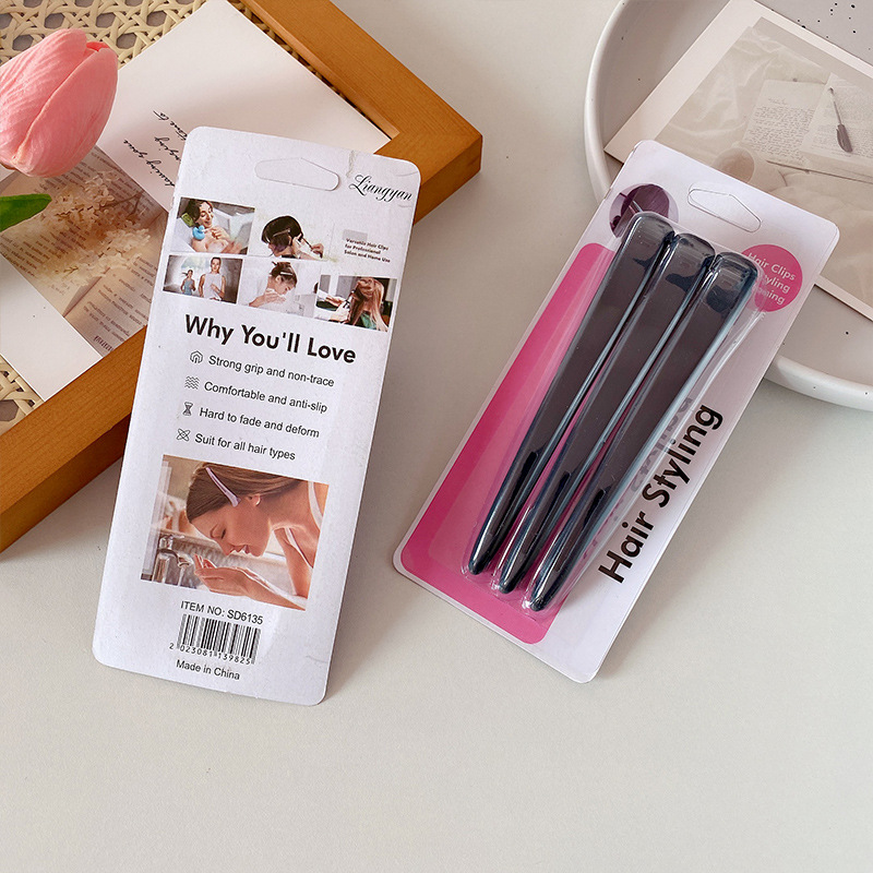 Pinza sin marcas para peinado, teñido, larga boquilla, sección de cabello, peinado formal