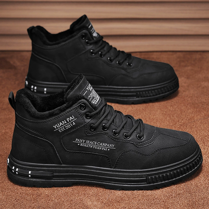 Мужская обувь осень Martin сапоги спортивные бархат утолщенные теплые хлопчатобумажные туфли мужские повседневные кроссовки зимний 2024 новый стиль