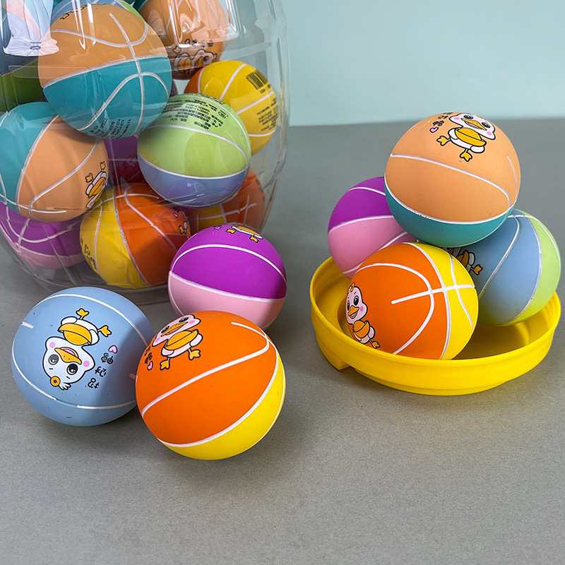 Small basketball rubber travel interactive bouncy ball for leisure
