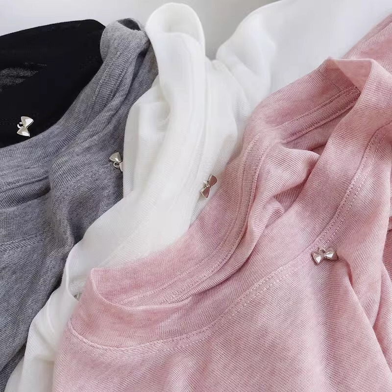 Clearance Sale ~ Authentic Cut Label Tencel Wool Soft Solid Color Base Shirt Short Sleeve T-Shirt Versatile Casual Top