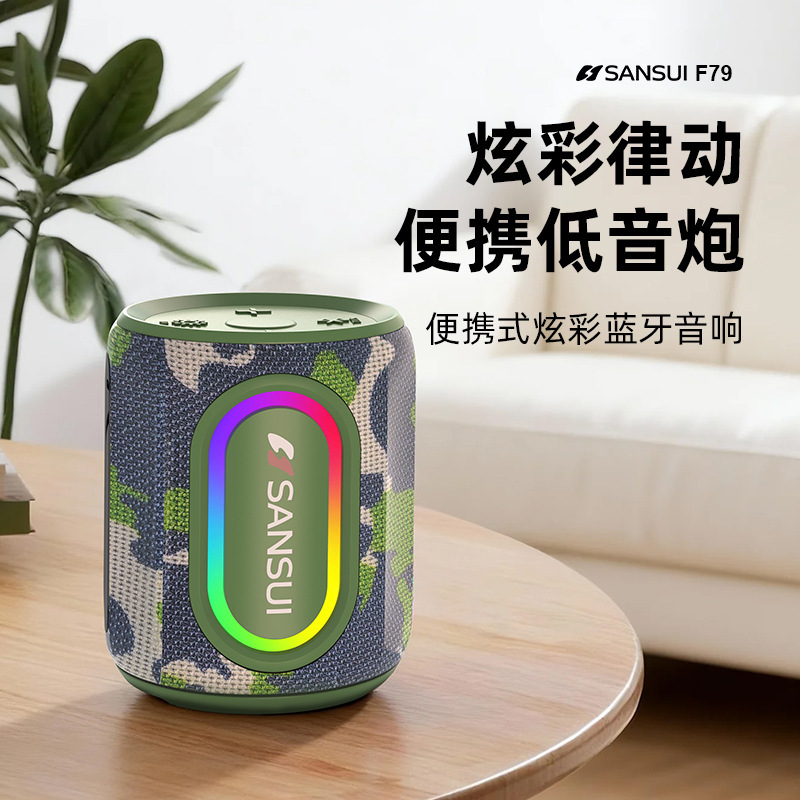 F79 Portable Bluetooth Speaker with Card Slot and USB Port, Supports Bluetooth Tws Pairing, High Power, Good Bass