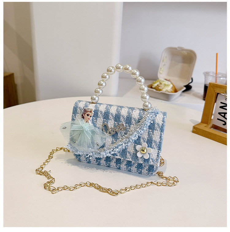 2025 nuevos niños de dibujos animados portátiles inclinados para proteger pequeños vientos de princesa de dibujos animados inclinados bolsos de perlas