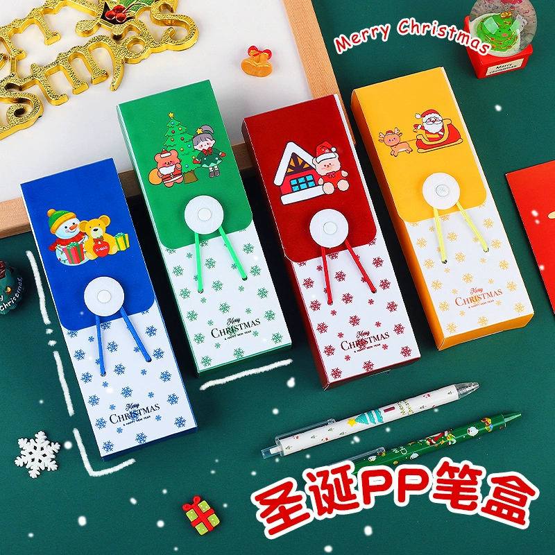 Мультяшная Рождественская башня Пряжка канцелярская коробка Южная Корея креативный полипропиленовый пенал Рождественский приз студент милый пенал для хранения