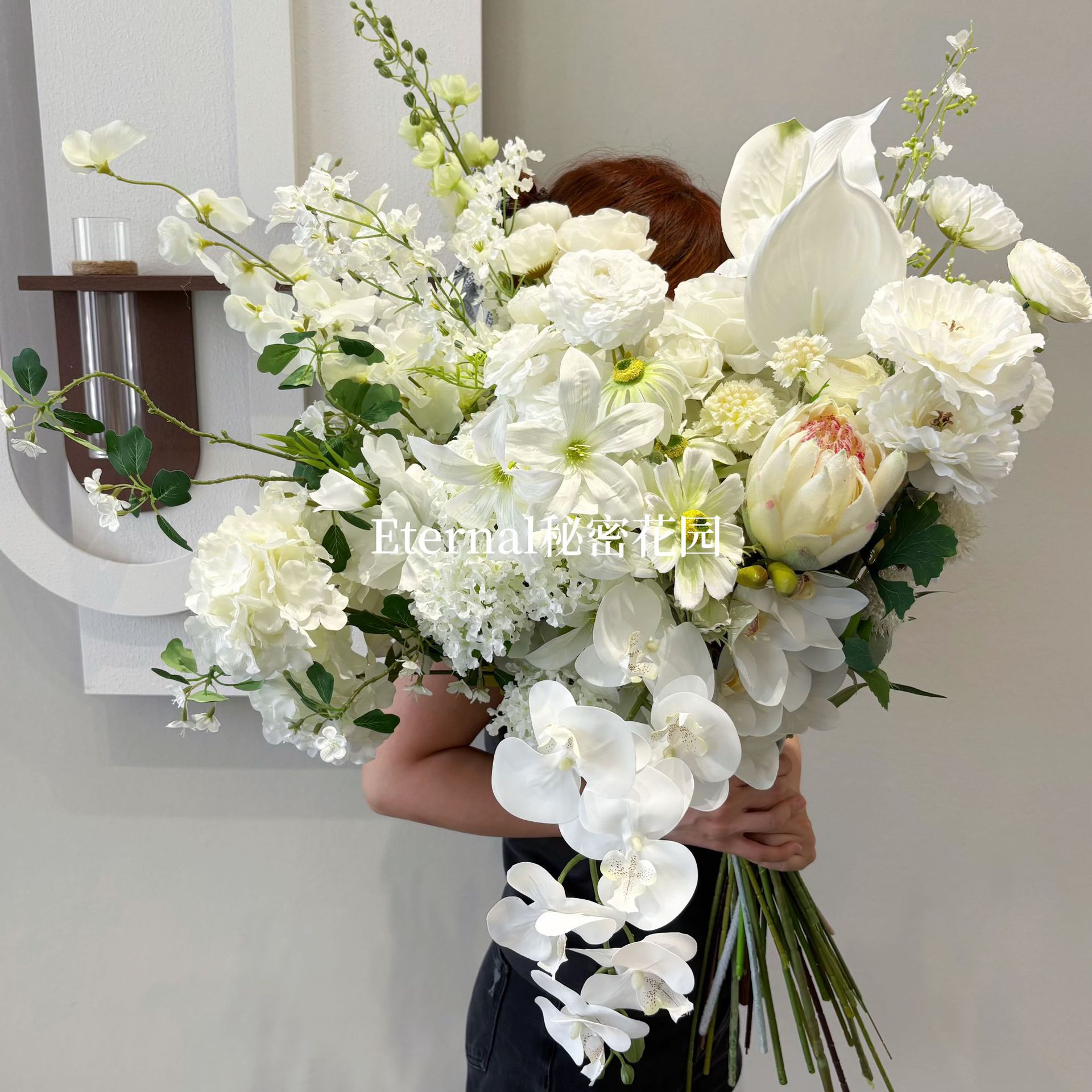 White milk white simulation flower material with white wedding home…