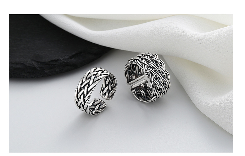 Wholesale Retro Geometric Sterling Silver Plating Open Ring display picture 2