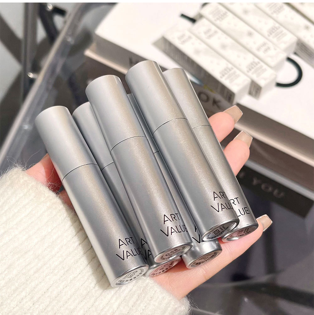 New product: Sparkling Silver Light, soft matte Lip gloss, affordable student makeup, velvet matte, brightening velvet Specification drawing