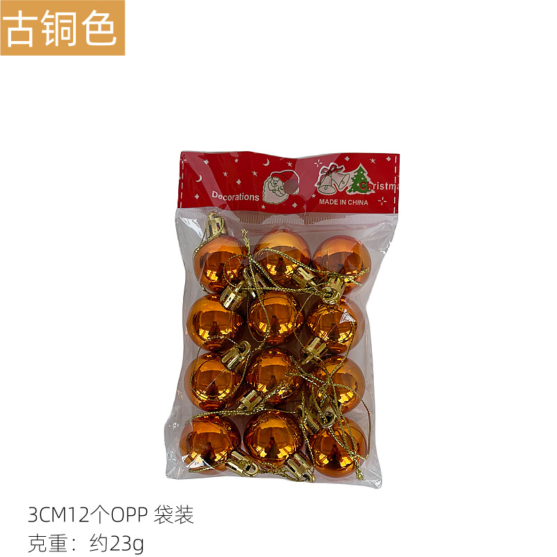 3cm galvanoplastia brillante BOLA DE Navidad 12 traje árbol de Navidad decoraciones Escuela Centro Comercial vacaciones atmósfera Decoración