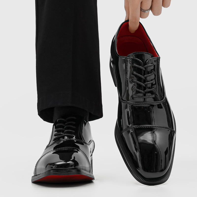 7cm Invisible Height-Increasing Shoes for Men, British Style Pointed Toe Shiny Business Formal Leather Shoes with Red Soles, Groom's Shoes-8039 7cm Invisible Height-Increasing Shoes for Men, British Style Pointed Toe Shiny Business Formal Leather Shoes with Red Soles, Groom's Shoes-8039