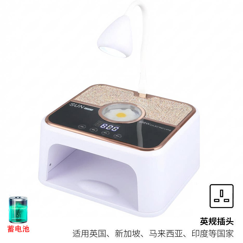Lámpara de manicura de almacenamiento 268W de alta potencia UV + LED doble fuente de luz pegamento de manicura luz fototerapia inteligente transfronteriza