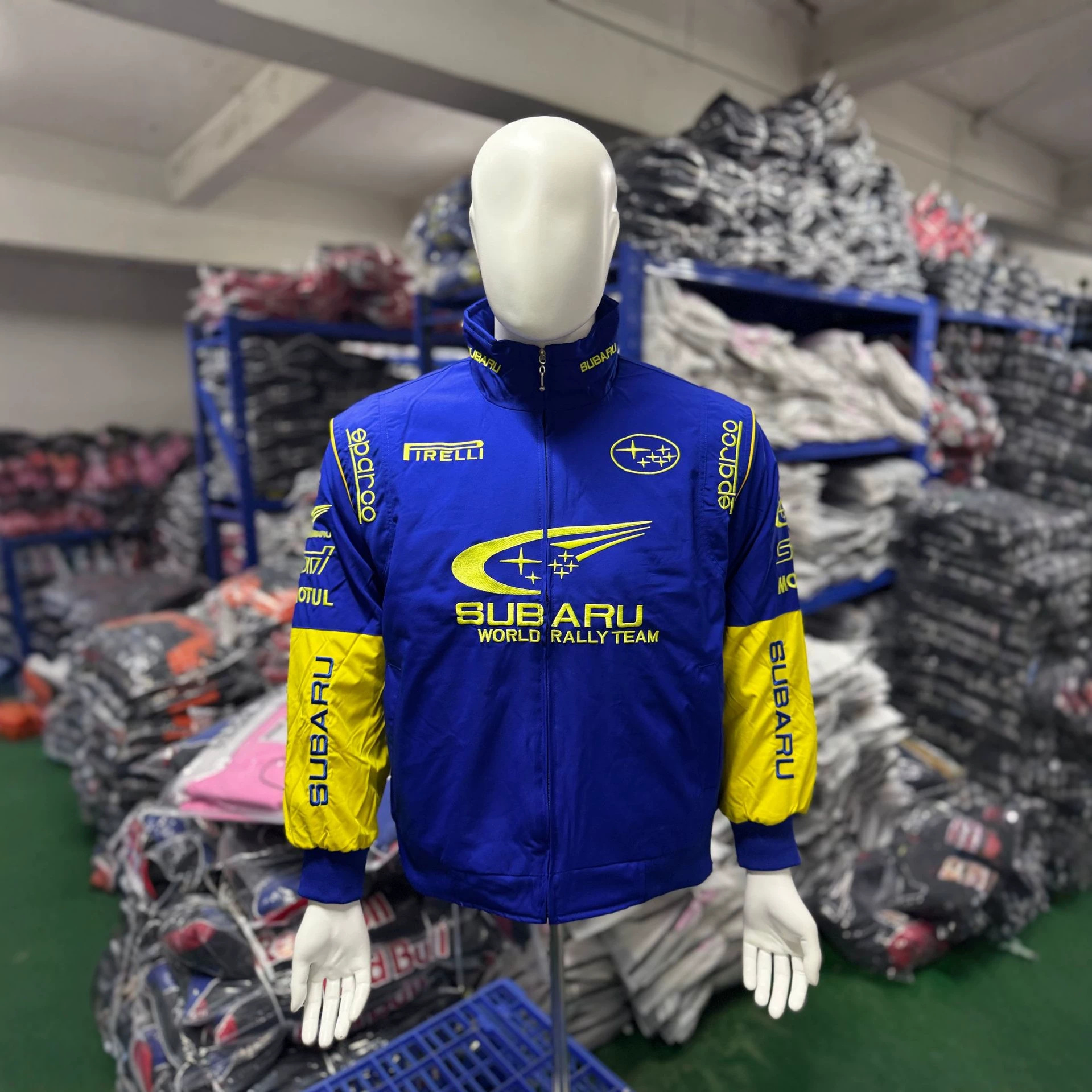 F1 Embroidered Racing Jacket Subaru Motorcycle Riding Jacket Casual Long-Sleeve Padded Jacket Customized