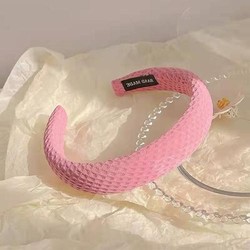 Candy-colored waffle headband increases the top of the head and shows spring and summer new style sponge headband solid color wide-brimmed hairpin for washing face