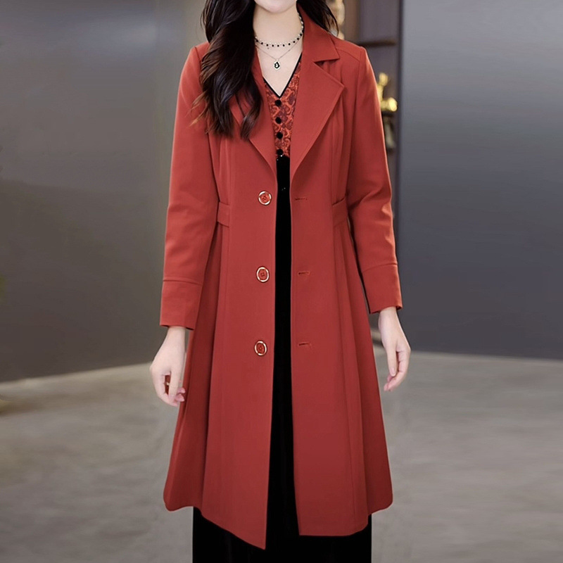 高档时尚气质中长款风衣外套女2025春秋新款显瘦洋气百搭修身大衣|undefined
