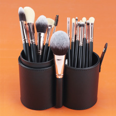 Black 16-piece makeup brush set foreign trade cross-border beauty tool set full set makeup brush storage bag wholesale