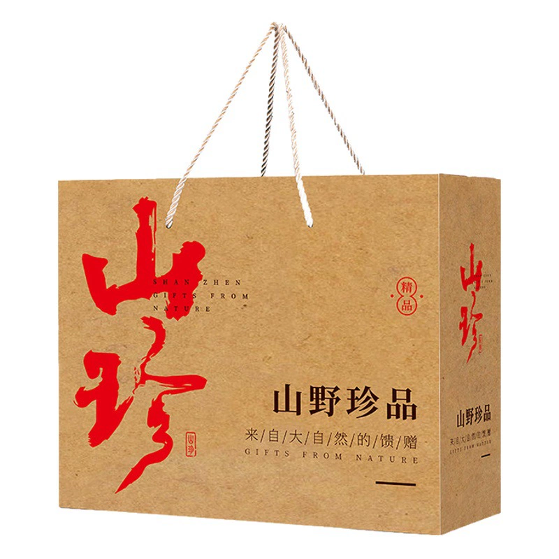 [Маленький Размер воловьей кожи] Shan Ye Treasure Подарочная коробка Упаковка Гриб Грибок Пустая коробка Чемодан Яловая бумажная коробка