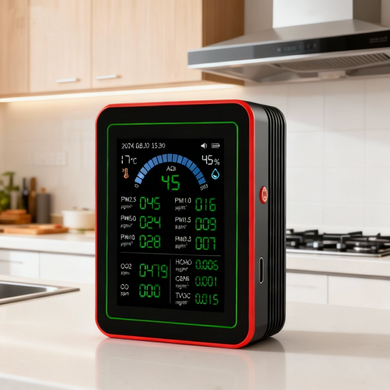 Монитор углекислого газа 18-в-1, детектор формальдегида pm2,5pm1,0, температура и влажность, проверка качества воздуха CO2