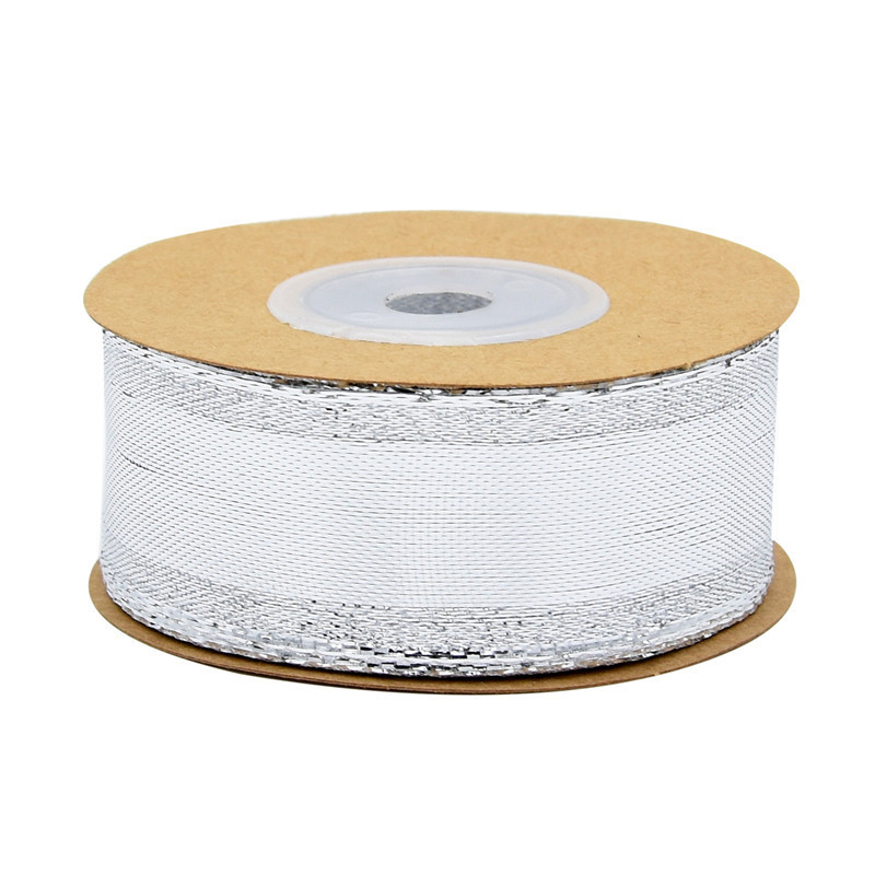 Transfronterizo nuevo color de Navidad tejido de cebolla dorada caja de regalo empaque de cebolla dorada de plata fina cinta 2 alambre de hierro 10 yardas