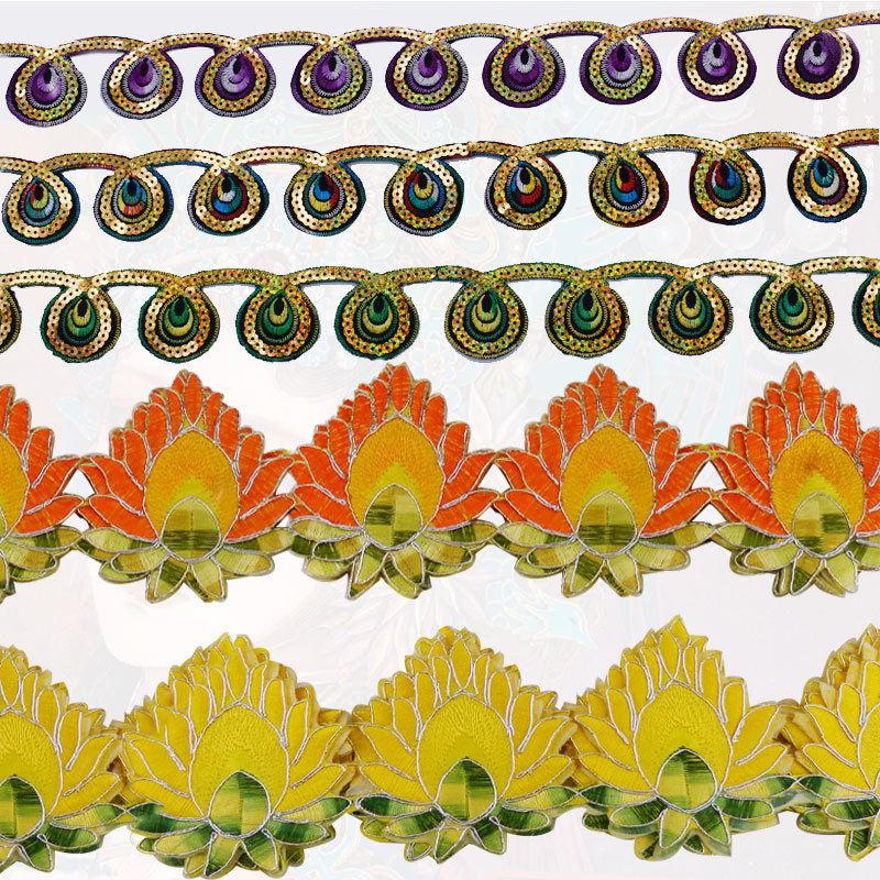 Sequin Embroidered Cloth Sticker Lace Performance Clothing Adhesive-backed Applique Patch Sticker Collar Cuff Ironing Ethnic Style Embroidered Edge Sequin Embroidered Cloth Sticker Lace Performance Clothing Adhesive-backed Applique Patch Sticker Collar Cuff Ironing Ethnic Style Embroidered Edge