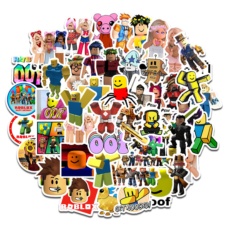50 piezas de roblox periférico equipaje teléfono móvil tableta coche casco graffiti DIY graffiti pegatinas