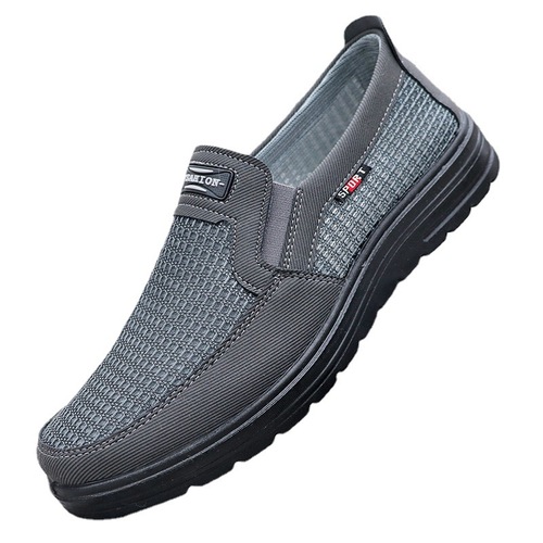 Manufacturer wholesale summer new men's cloth shoes breathable slip-on casual mesh shoes polyurethane men's shoes