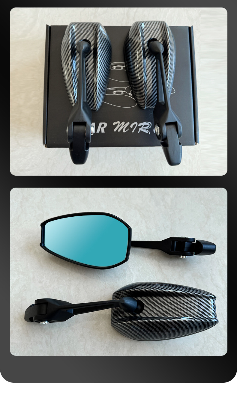 Aos4 Carbon Fiber Water Transfer Printing Style Electric Vehicle Rearview Mirror Modified Wide-View High-Definition Motorcycle Reflector Wholesale