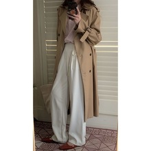 卡其色风衣外套女秋装2025新款女设计感小个子中长款过膝宽松大衣