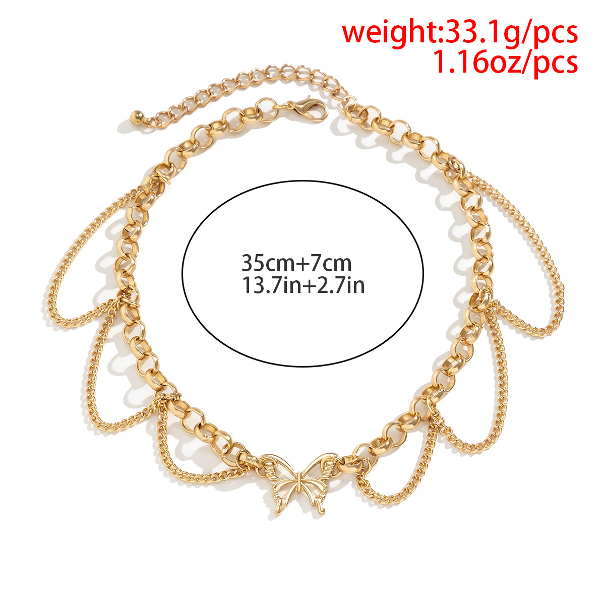 Wholesale Jewelry INS Style Butterfly Iron Plating Choker display picture 1