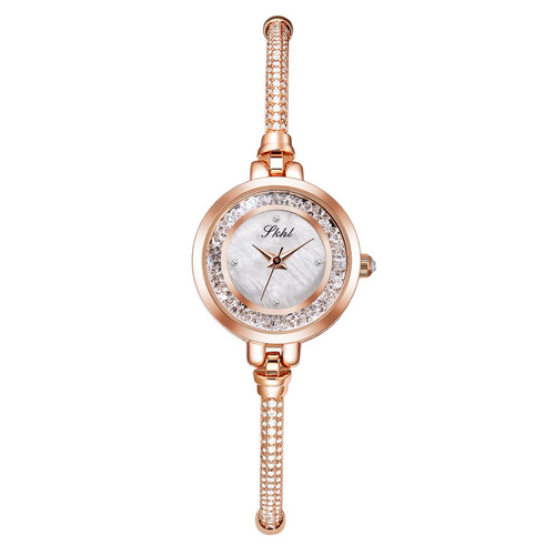 Light luxury women's watch SKHL time and space corridor rhinestone women's fashion shell surface temperament quicksand dial niche bracelet watch