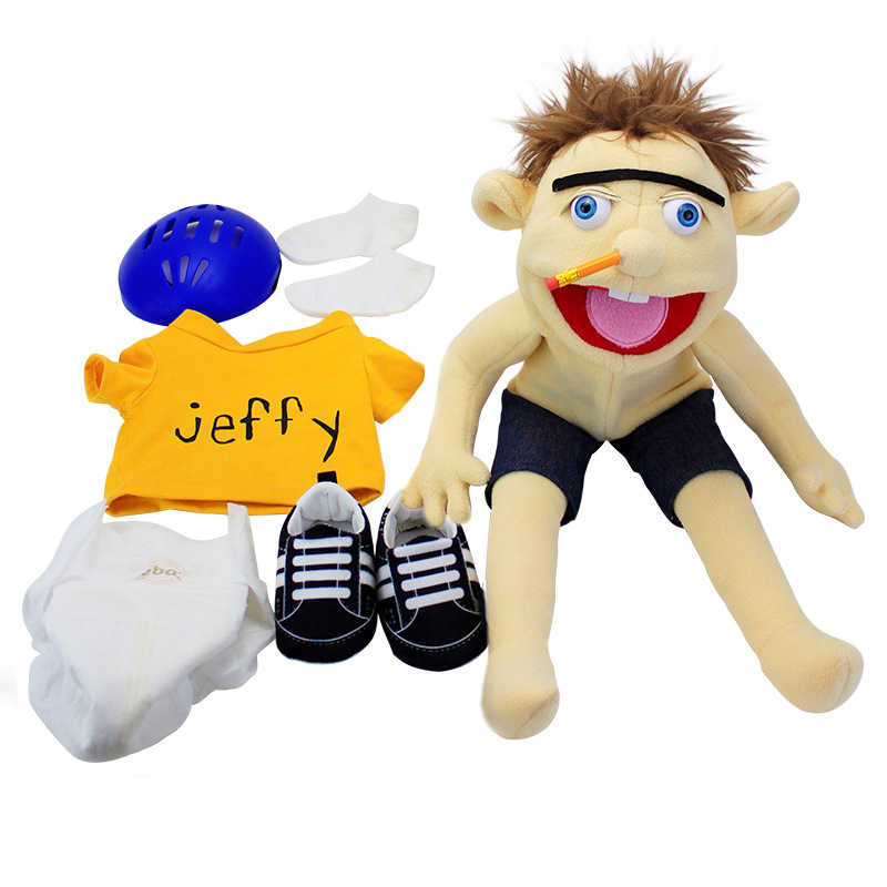 新款现货杰夫手偶毛绒玩具创意儿童腹语公仔可爱女孩子过家家玩偶