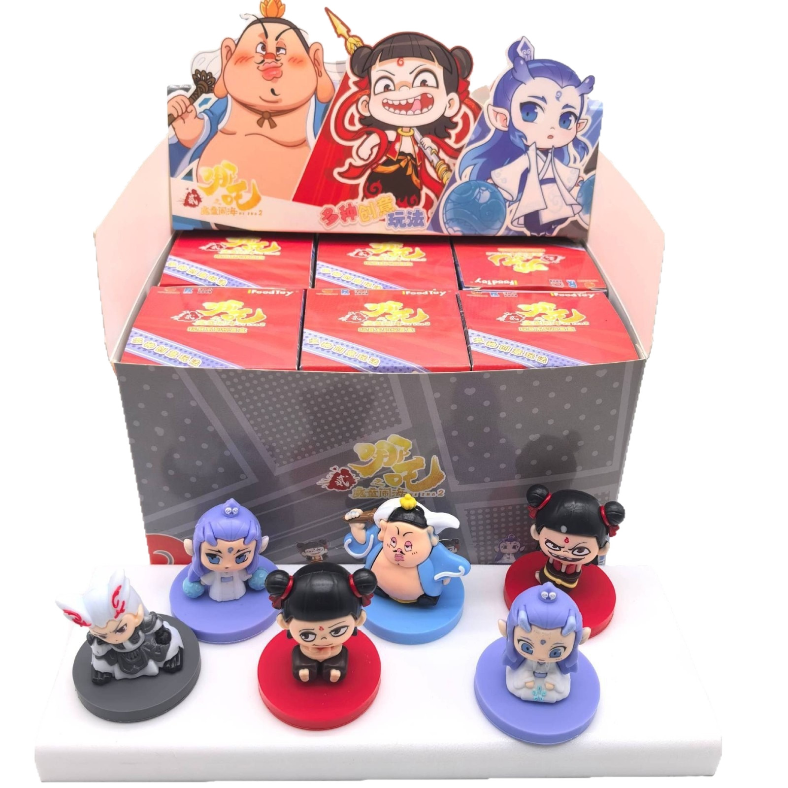 Caja ciega de Nezha Dong Dong Le Chao jugar popularidad en línea caja ciega juguetes para niños muñecas estandos de muñecas pequeñas mercancías popularidad en línea