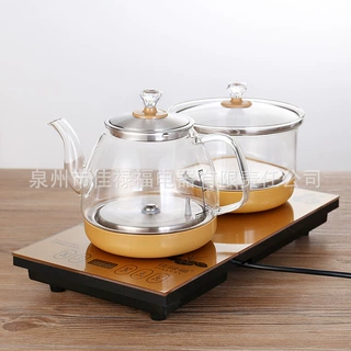 全自动底部上水玻璃电热水壶底部上水器抽水泡茶消毒茶具套装茶炉