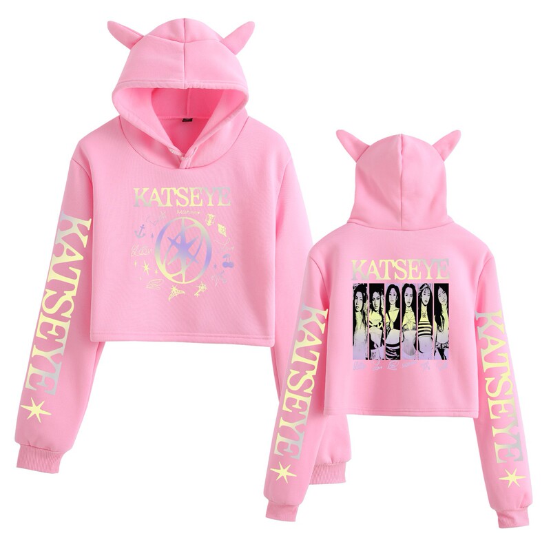 2026 Cross-Border Bestseller KATSEYE Girl Group Print Anime Women's Autumn/Winter Cat Ear Hoodie 2026 Cross-Border Bestseller KATSEYE Girl Group Print Anime Women's Autumn/Winter Cat Ear Hoodie