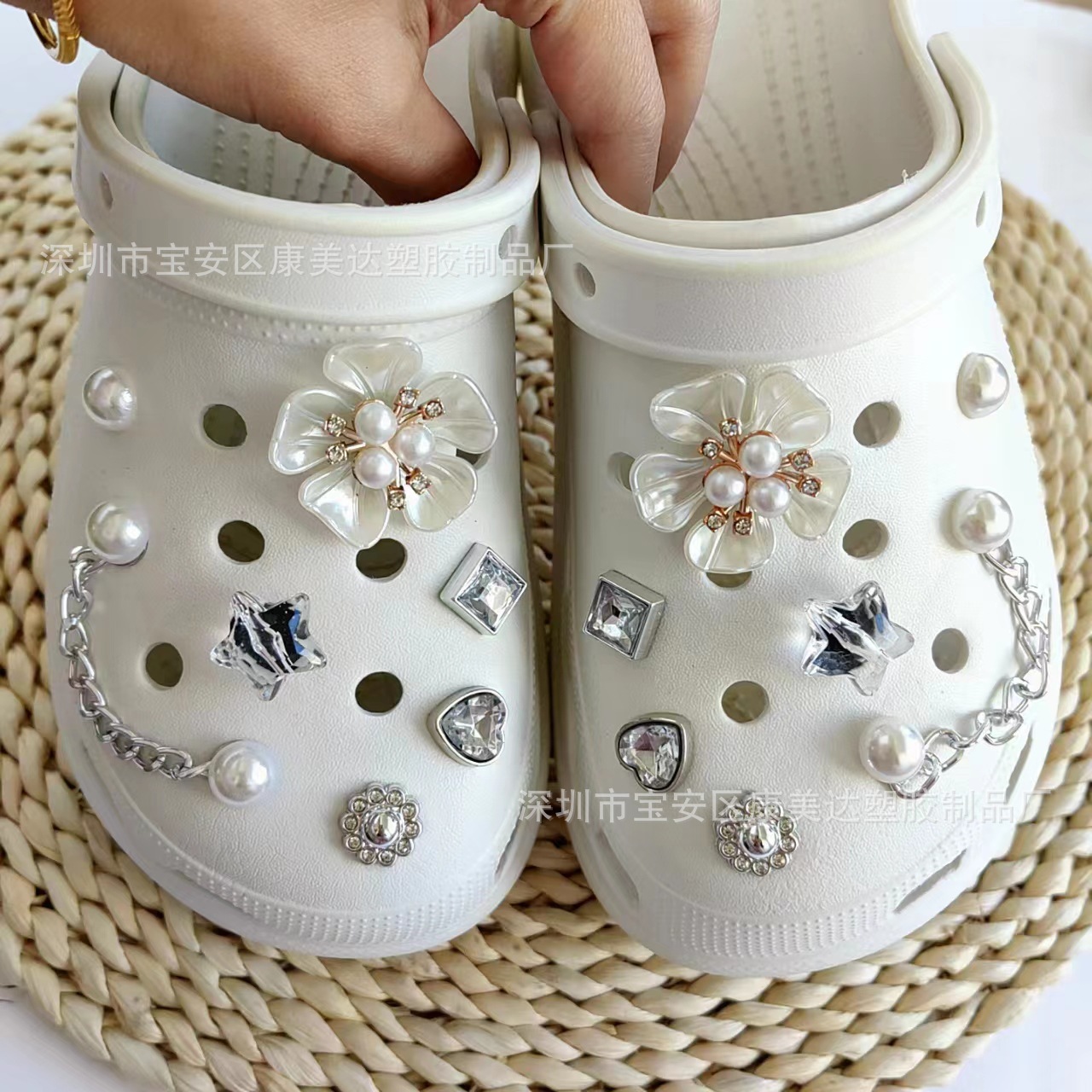 K07-Five-leaf 진주 꽃 투명 다섯개 별 12 (신발 제외)