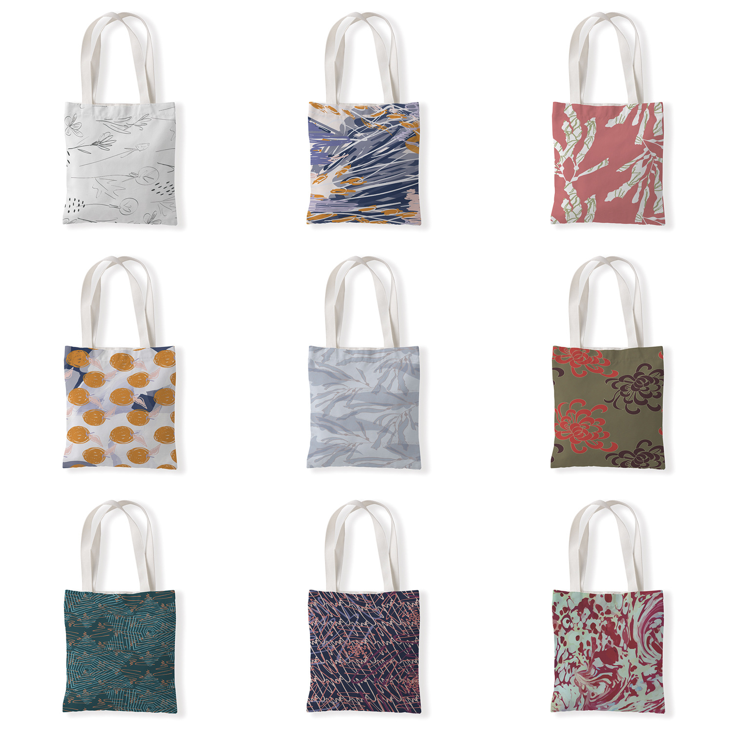 涂鸦创意印花手提时尚购物袋休闲零钱袋文艺单肩手提帆布袋定制