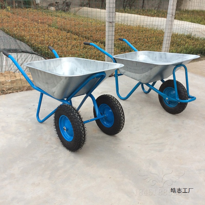 独轮小推车工地农用沙土建筑翻斗垃圾搬运花园人力双轮手推车包邮