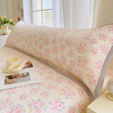 A类双层纱双人长枕巾夹棉情侣夫妻加大1.5米枕芯盖巾家用枕头巾