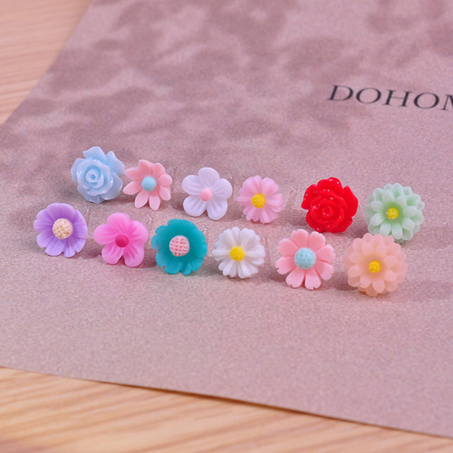 Freshwater Rose Earrings Set for Women, Stands for Craftsmanship, Plastic and Resin Packaging, Wholesale, Child-friendly