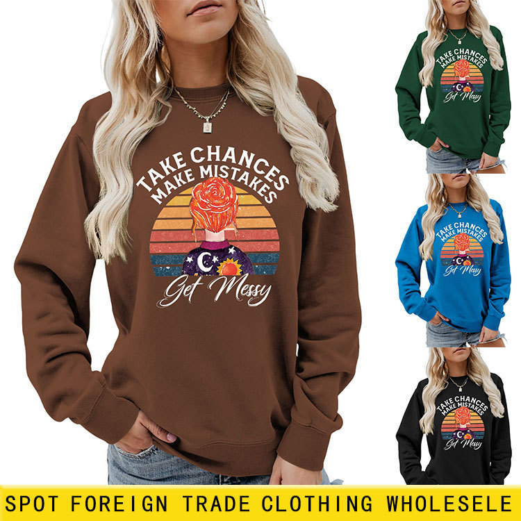 take chances make Amazon eBay European station fashion fun women's autumn and winter sweatshirt base shirt
