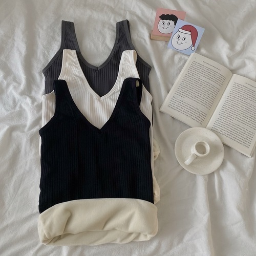  Autumn/Winter Versatile Warmth Innerwear Tank Top with Thick Fleece Liner, Body Shaping Top for Women