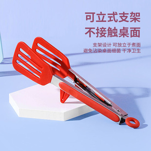 Silicone food clip stainless steel food clip outdoor barbecue clip steak clip anti-scald barbecue clip bread clip