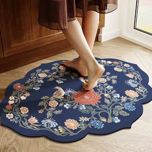 Çin retro üslublu quş çiçəkli mətbəx, hamam, qapı önü diatomit paspas.