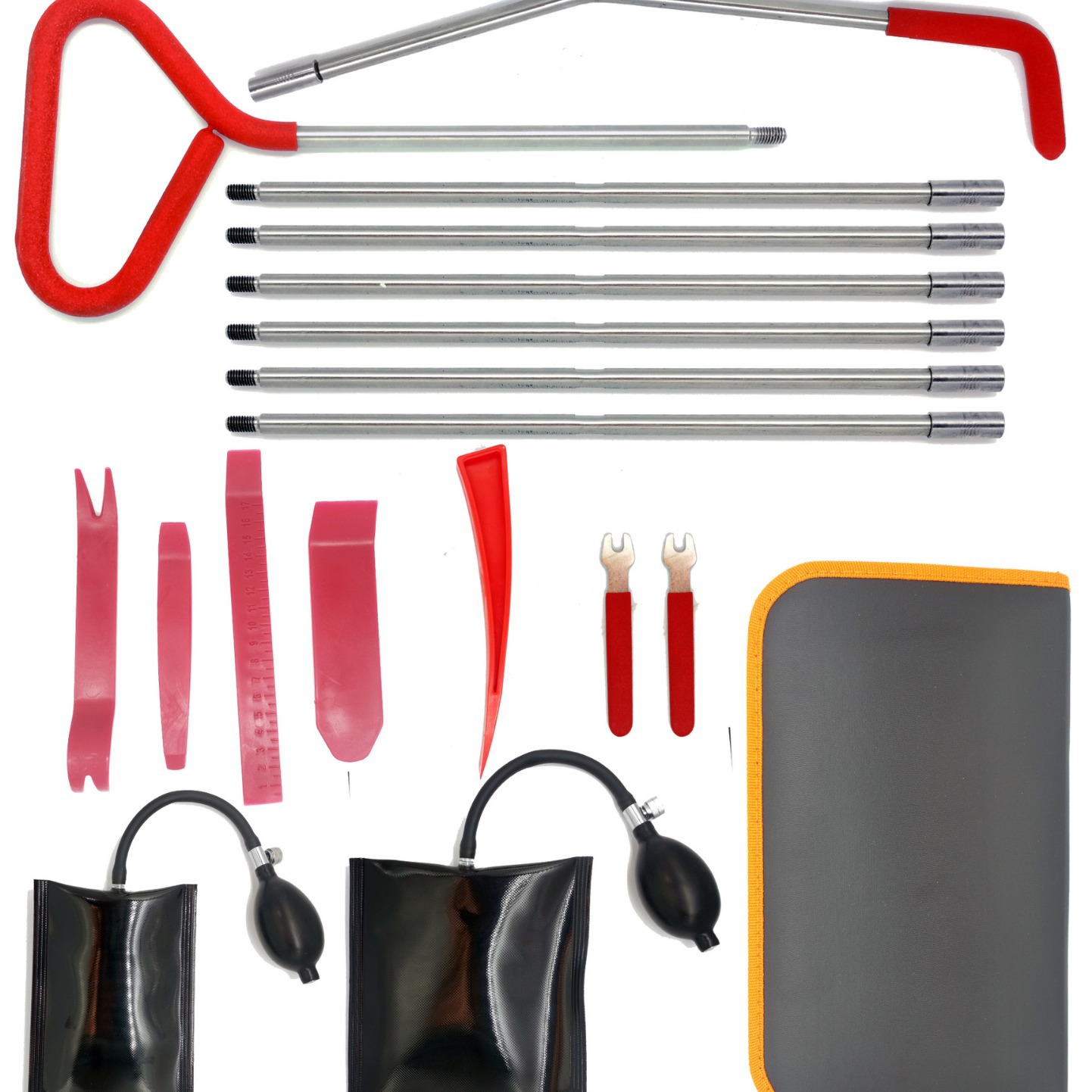 汽车长距离勾取工具不锈钢杆子汽车自驾应急工具翘板气囊升级套装