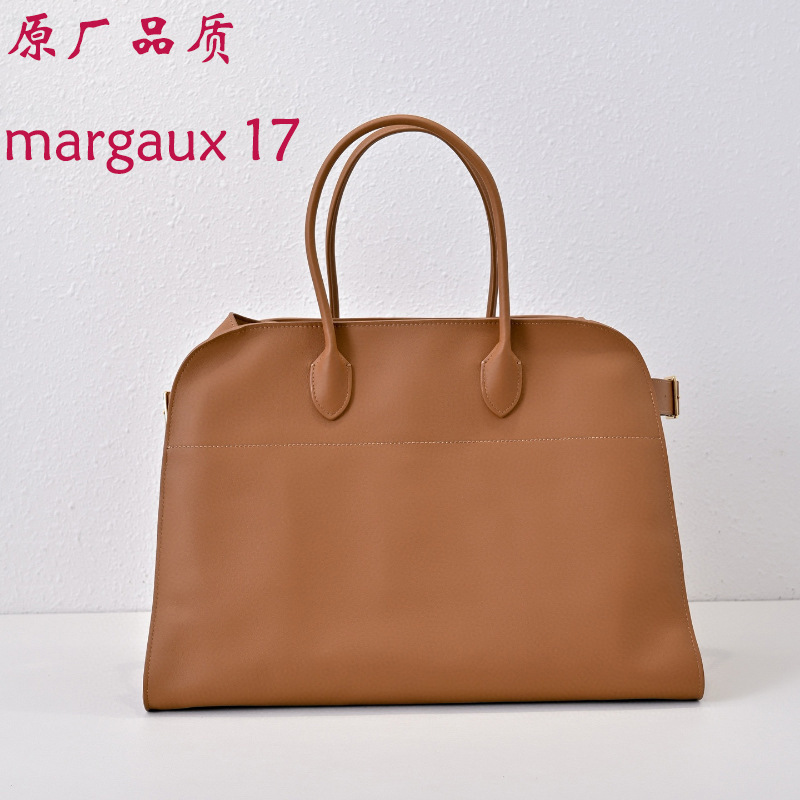 原厂粒面小牛皮大容量梯形女士手提包margaux17系列therovv同款|undefined