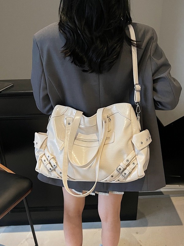 Bolso retro de gran capacidad para mujer 2025 verano nuevo estilo coreano oscuro ventilador bolso de coche casual mensajero de viaje bolso especial