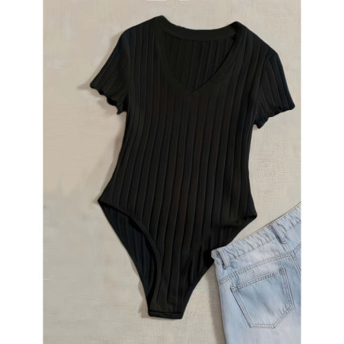 Colorful sweet style tight-fitting bodycon dress for spicy girls, slim-fit t-shirt with elastic and close-fitting design, dark buttoned knit short-sleeved top with buttons