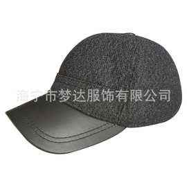 秋冬季中老年人毛尼保暖护耳棒球帽羊皮鸭舌帽子厂家直销可一件代