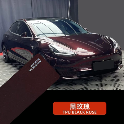 High-Quality Colored Ppf Black Rose Color-Changing Film, Scratch-Resistant Self-Healing Roll, Car Body Wrap Film, Tpu Paint Protection Film (Car paint protective film) - imported-tpu-black-rose-152cm-15m-60inch-600inch