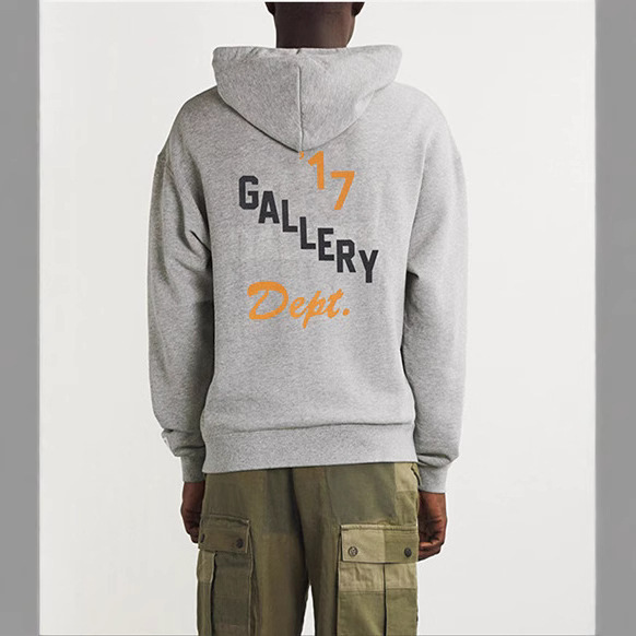 Cross-border European and American trendy brand GALLERY DEPT letter-printed cardigan hoodie with gloves, high street jacket for men and women